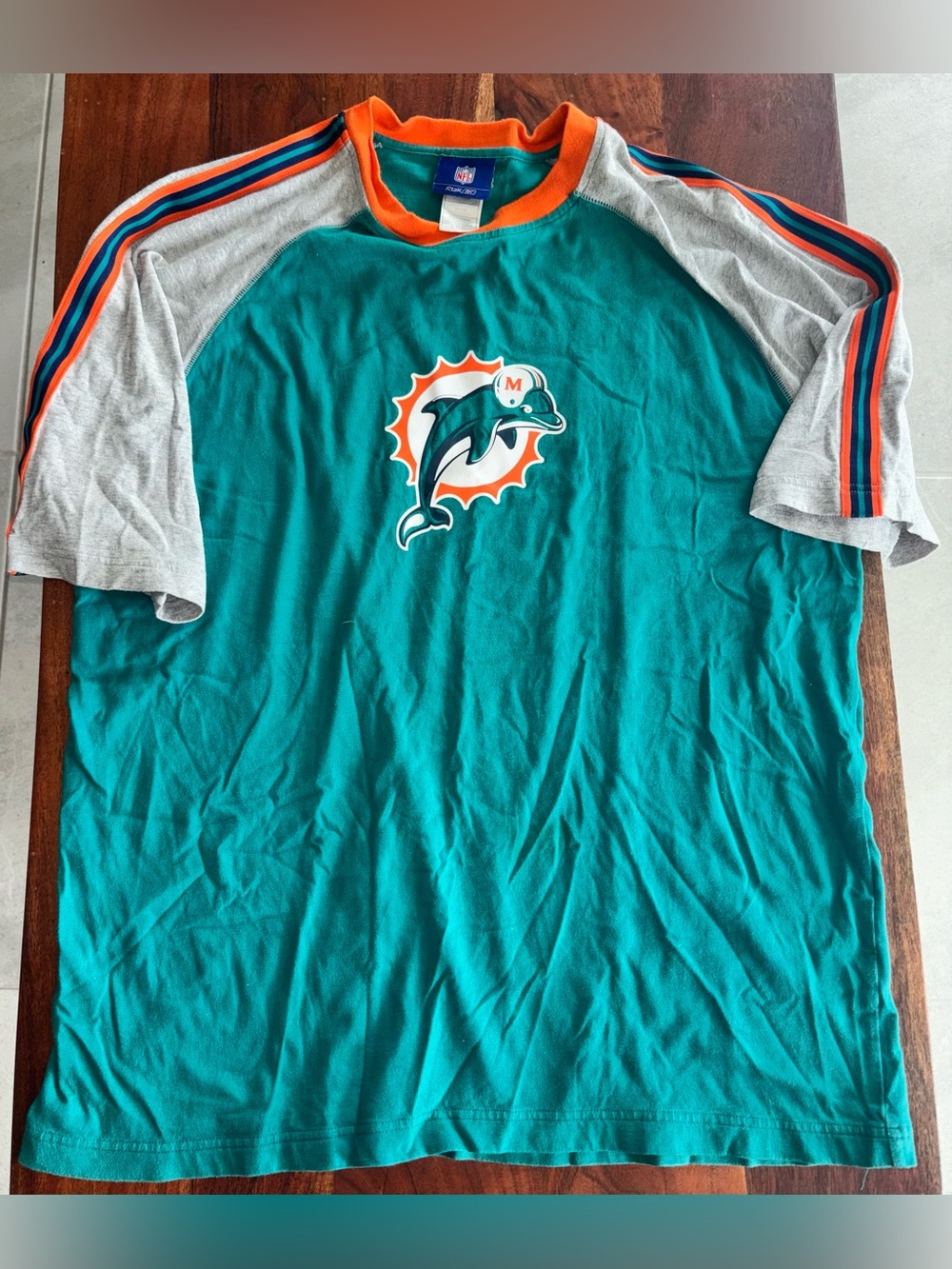 Vintage NFL Miami Dolphins Teal Short-Sleeve Raglan Shirt